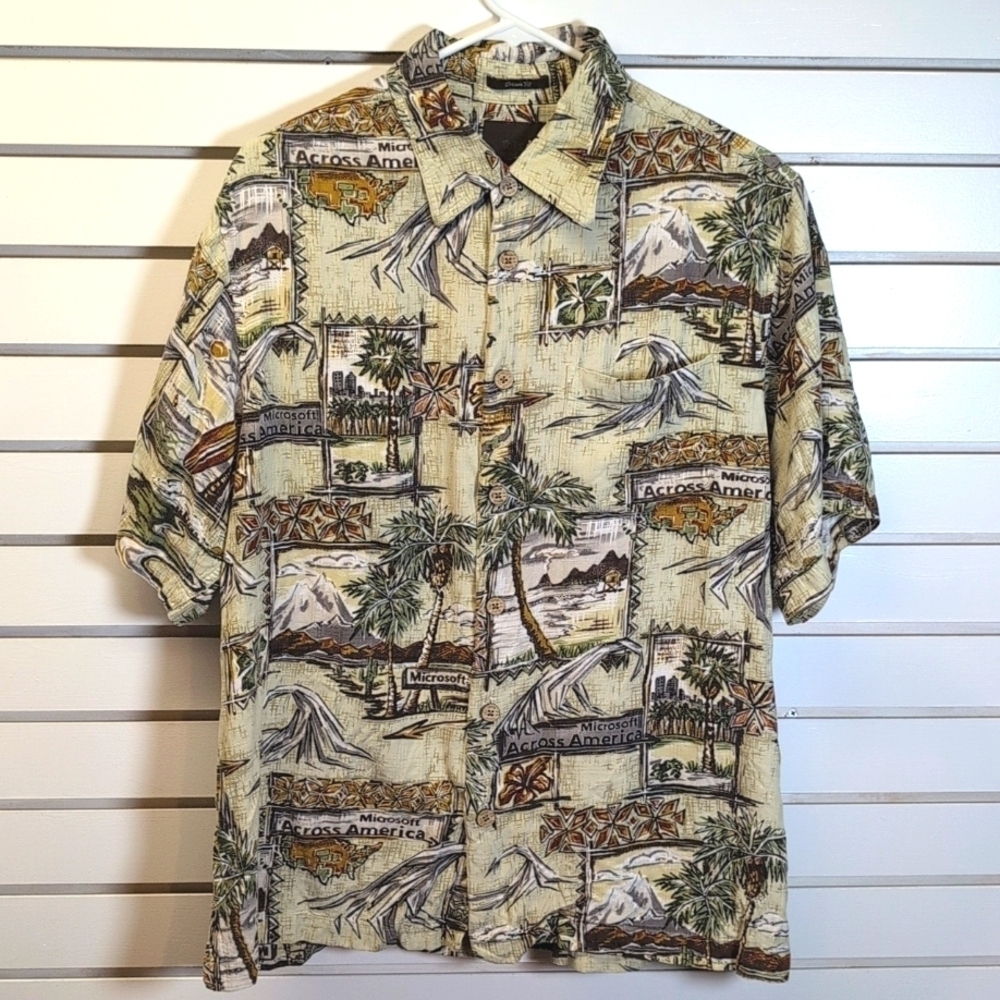 RARE Toes on Nose Microsoft Hawaiian Shirt Size Large EUC